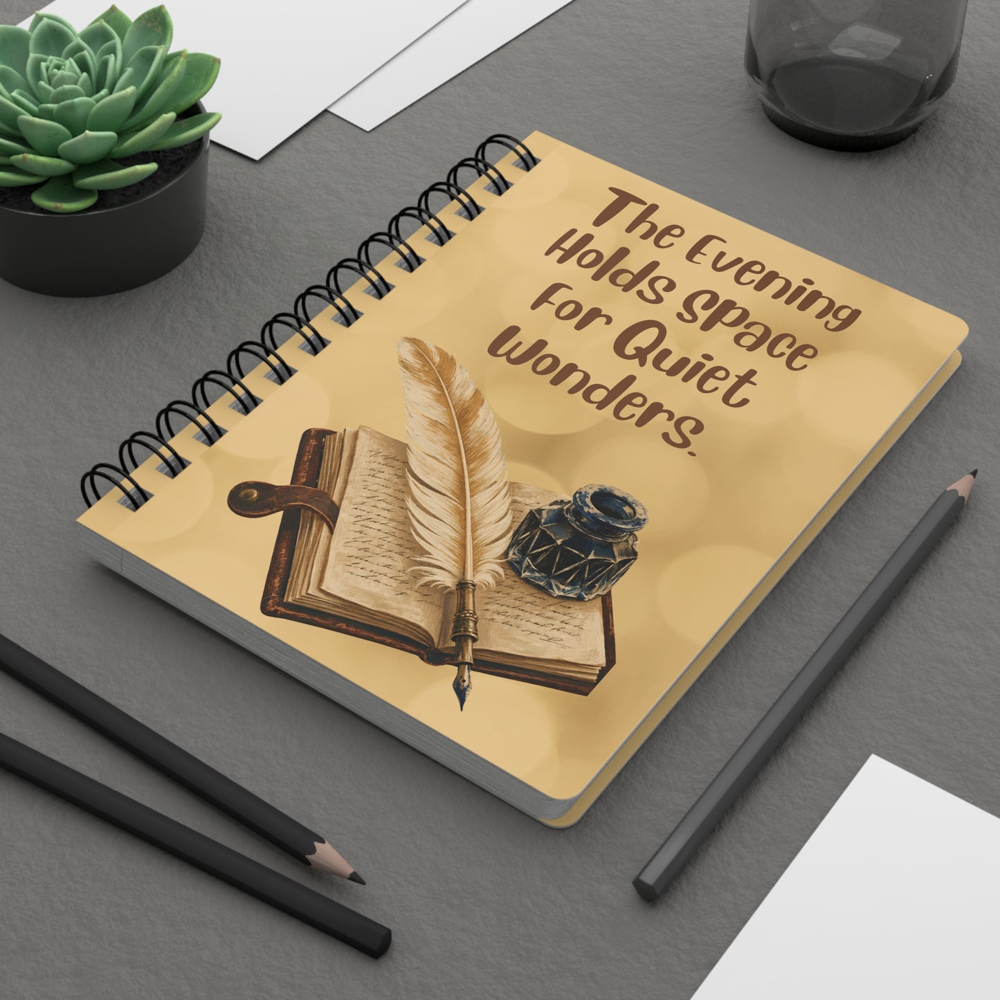 Evening Wonders Spiral Journal — 'The Evening Holds Space for Quiet Wonders' Notebook