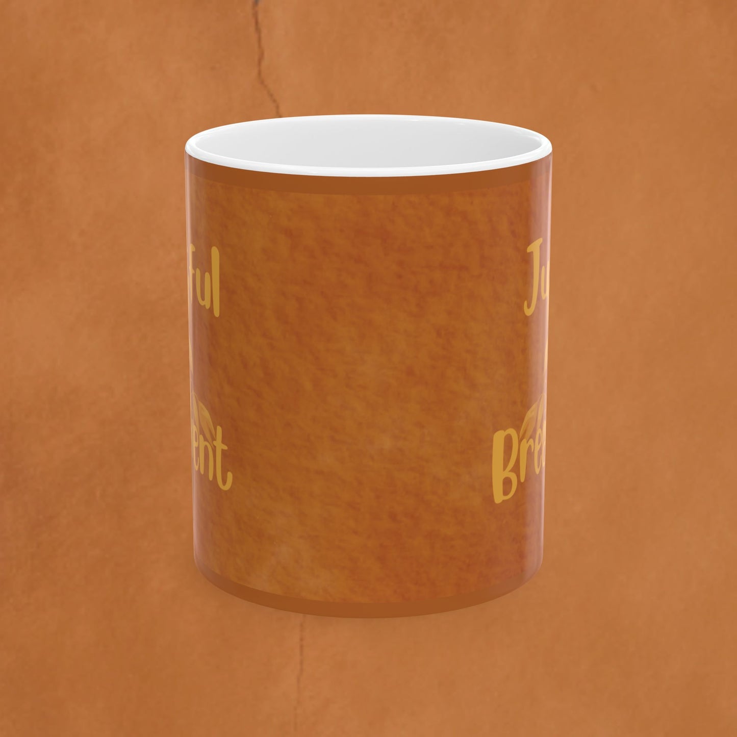 Autumn Brown Ceramic Mug – Restful Moments , Inspirational Coffee or Tea Cup (11oz/15oz)