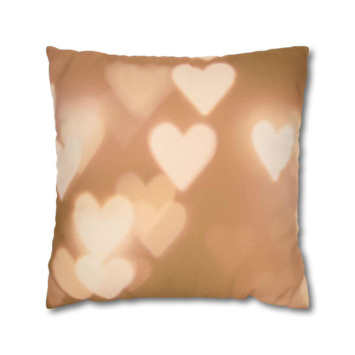 Romantic Heart Bokeh Decorative Pillowcase – Warm Glow Square Pillow Cover Cozy Home Decor