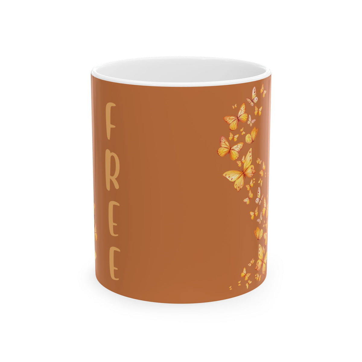 Inspirational Butterfly Ceramic Quote Mug  With Text Free—  11oz/15oz Coffee Cup
