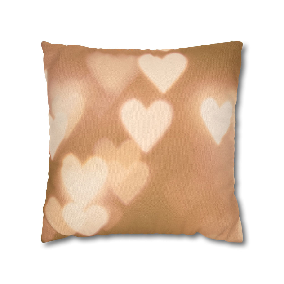 Romantic Heart Bokeh Decorative Pillowcase – Warm Glow Square Pillow Cover Cozy Home Decor