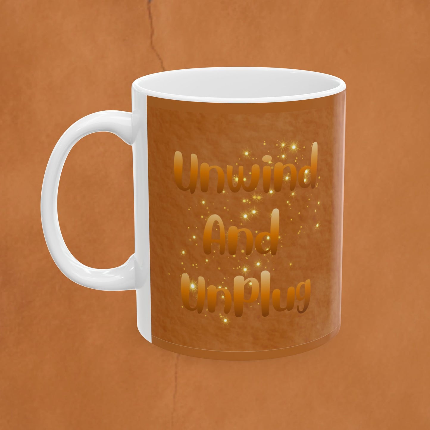 Golden Sparkles Ceramic Mug — Romantic Heart Pattern Tea Or Coffee Cup (11oz & 15oz)