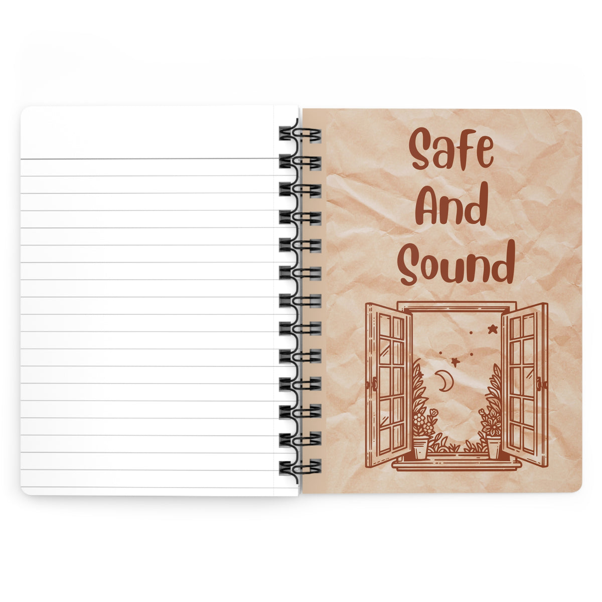 Cozy Spiral Journal Notebook – "Where Time Slows Down & The Heart Speaks" Journaling Gift