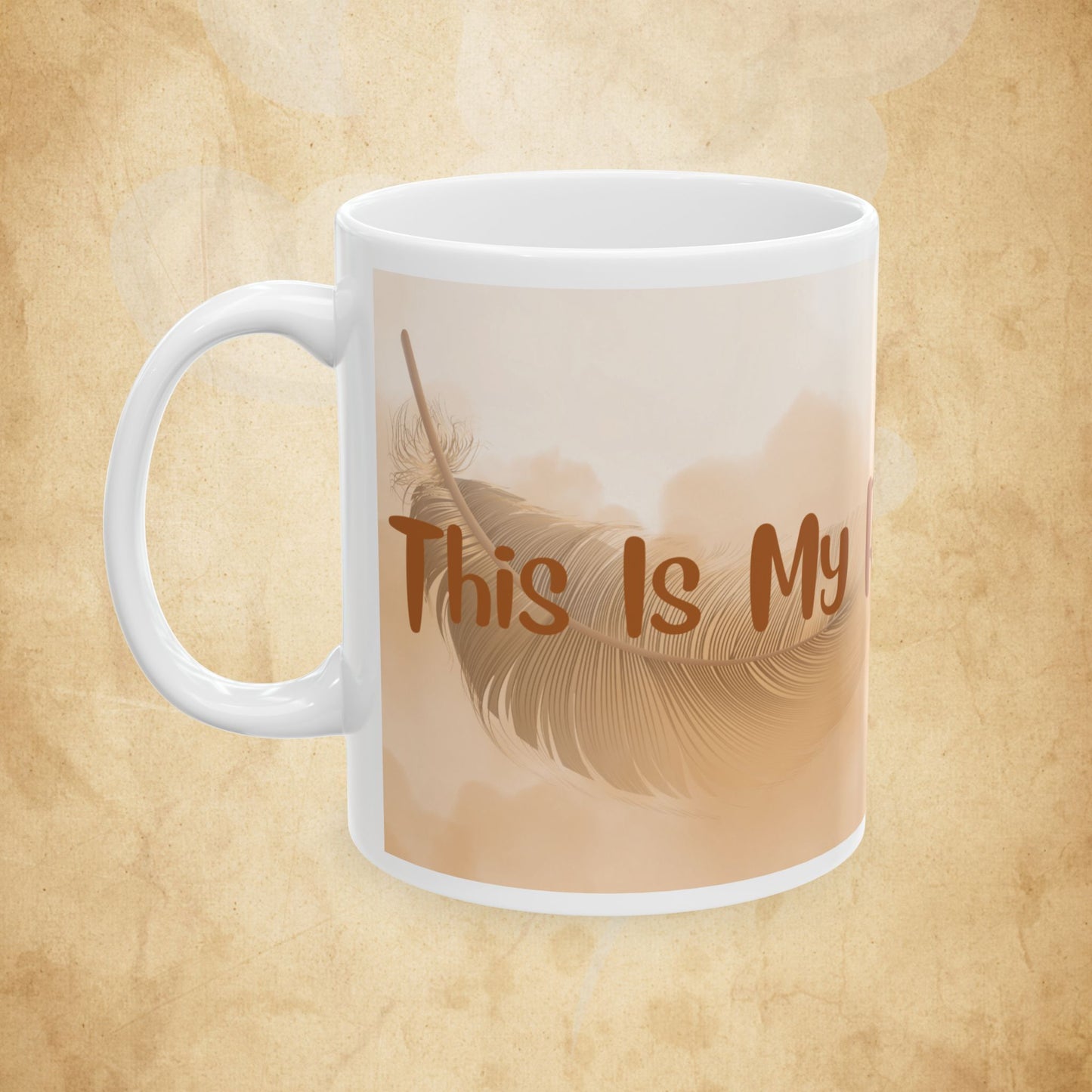 Restful Mom Ceramic Mug — 'My Restful Moment' Neutral Beige Tea or Coffee Cup (11oz & 15oz)