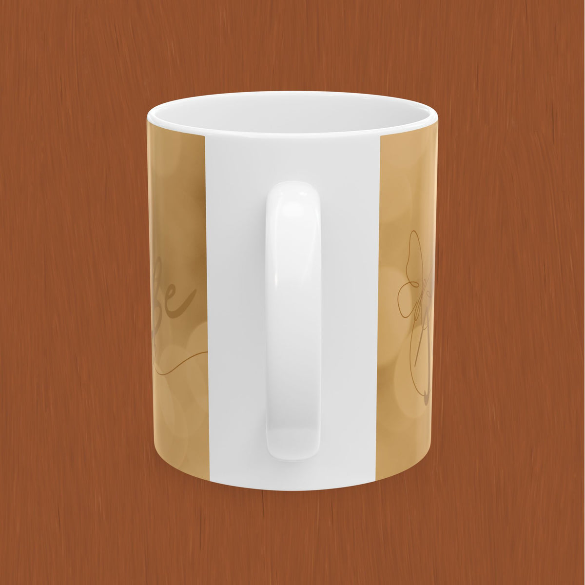 Gold Script 'Just To Be' Ceramic Mug — Elegant Personalized Tea or Coffee Cup (11oz)