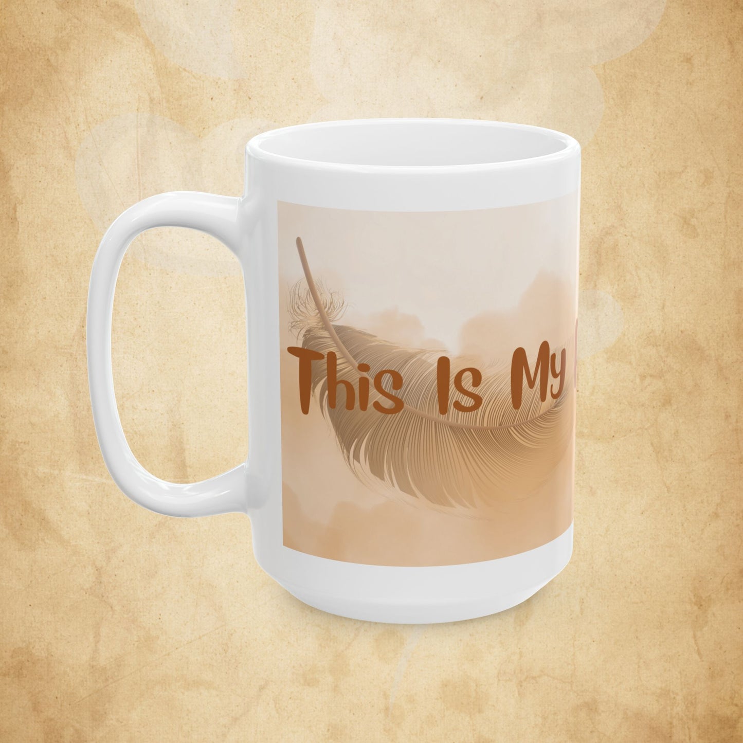 Restful Mom Ceramic Mug — 'My Restful Moment' Neutral Beige Tea or Coffee Cup (11oz & 15oz)