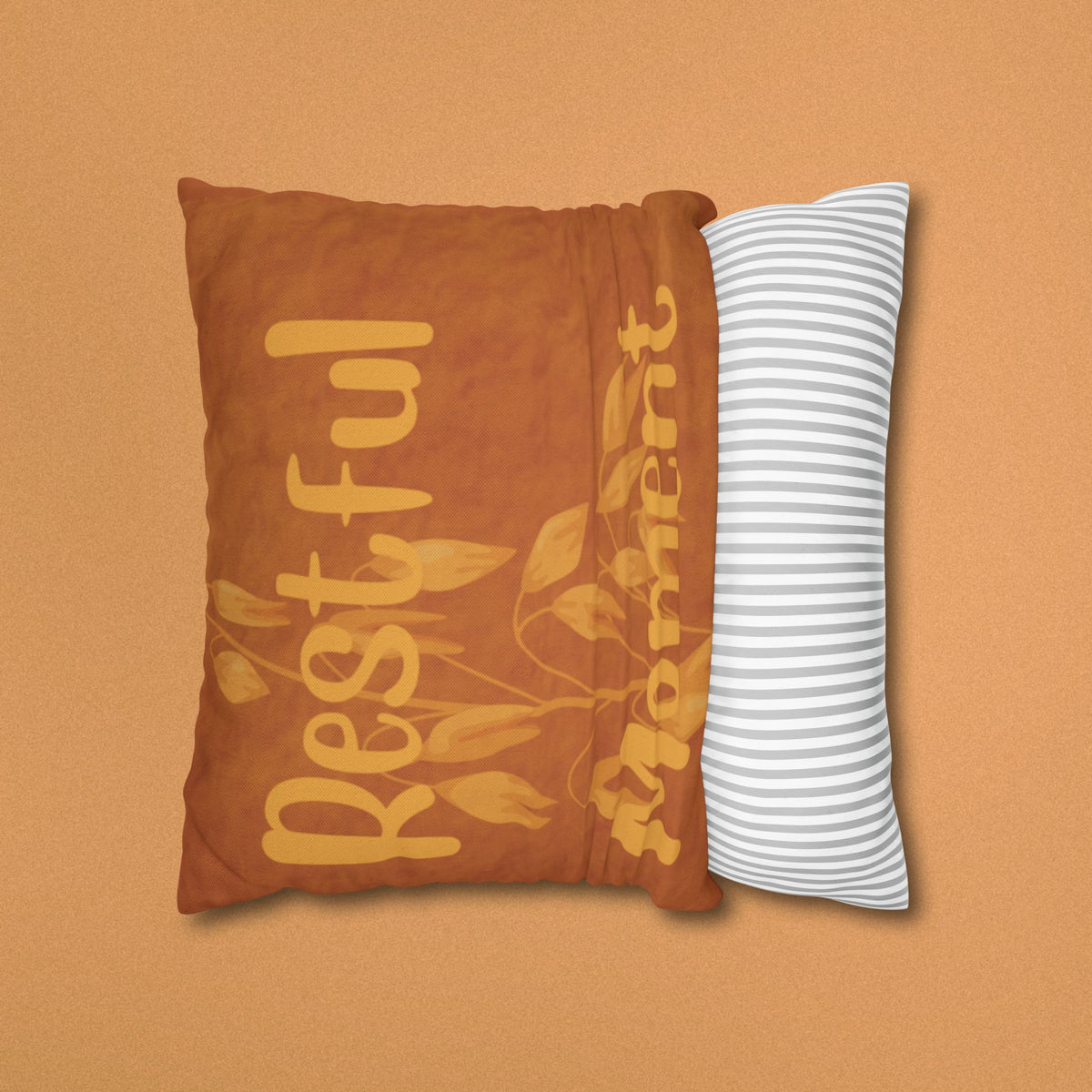 Restful Moment Square Pillowcase – Cozy Botanical Accent for Bedroom & Living Room