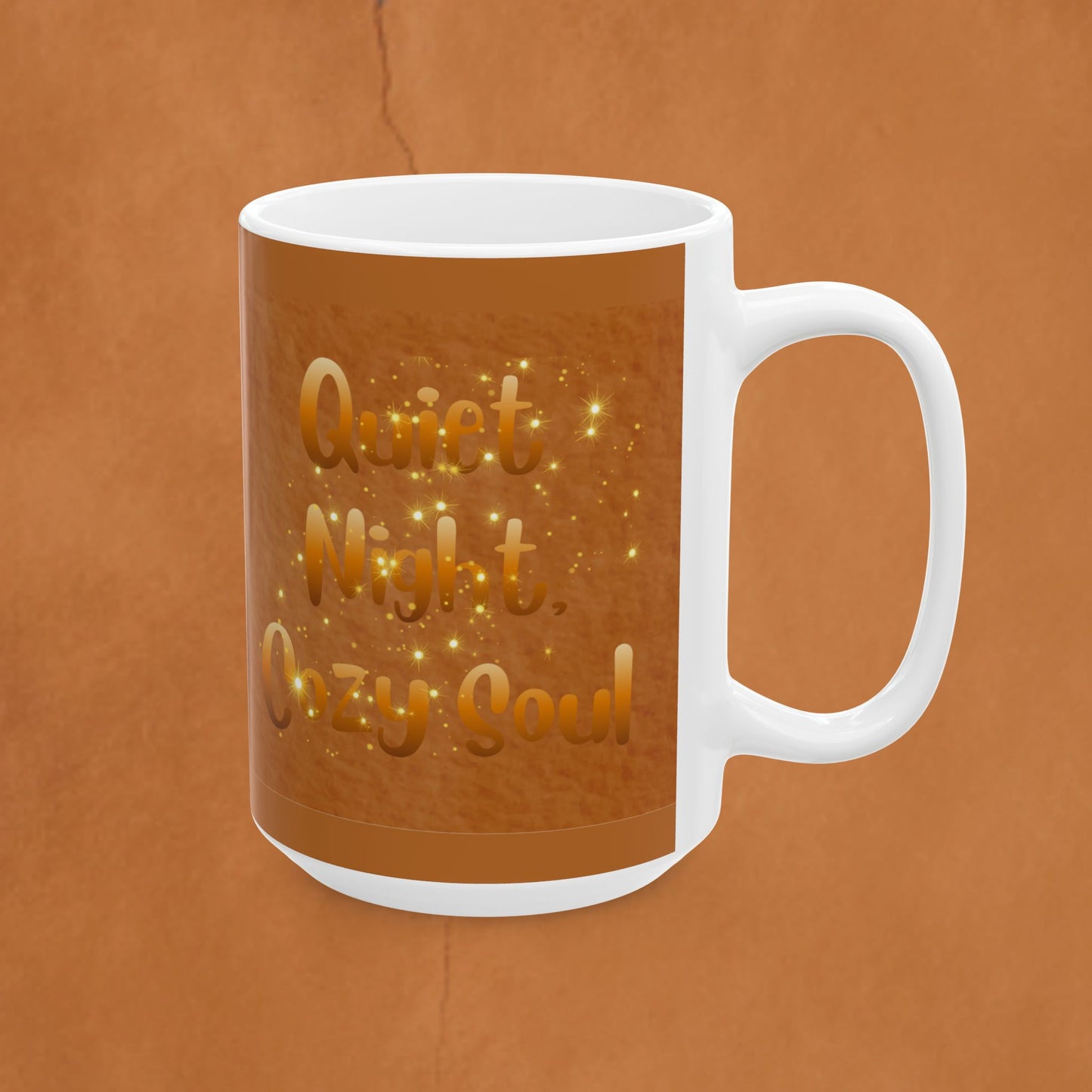 Golden Sparkles Ceramic Mug — Romantic Heart Pattern Tea Or Coffee Cup (11oz & 15oz)