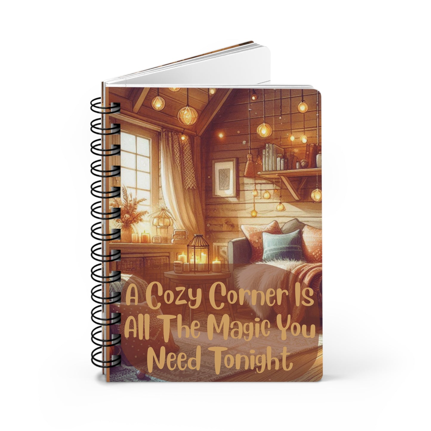 Cozy Corner Spiral Journal — "A Cozy Corner Is All The Magic You Need Tonight"