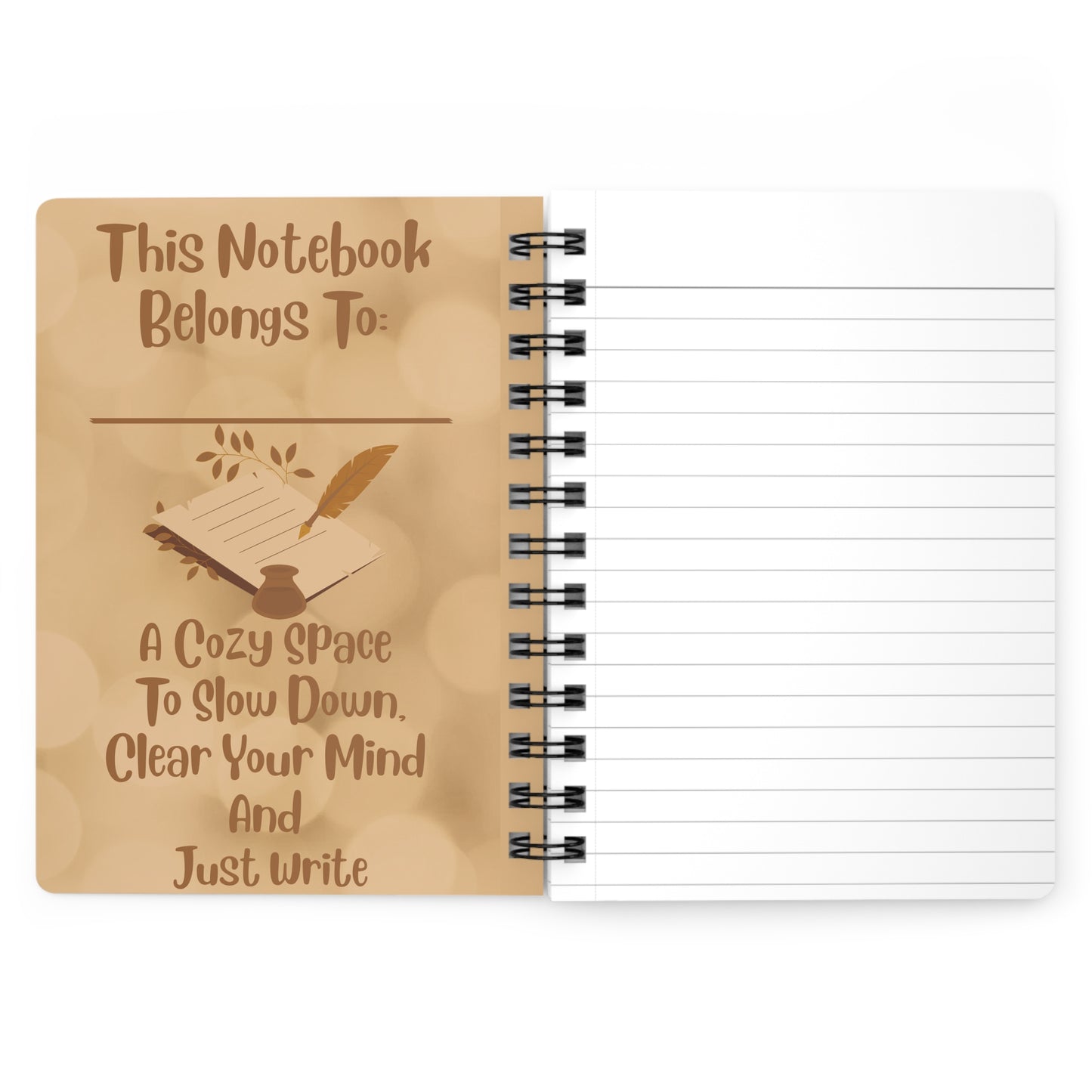 A quiet evening is never time wasted. Spiral Bound Journal in Beige
