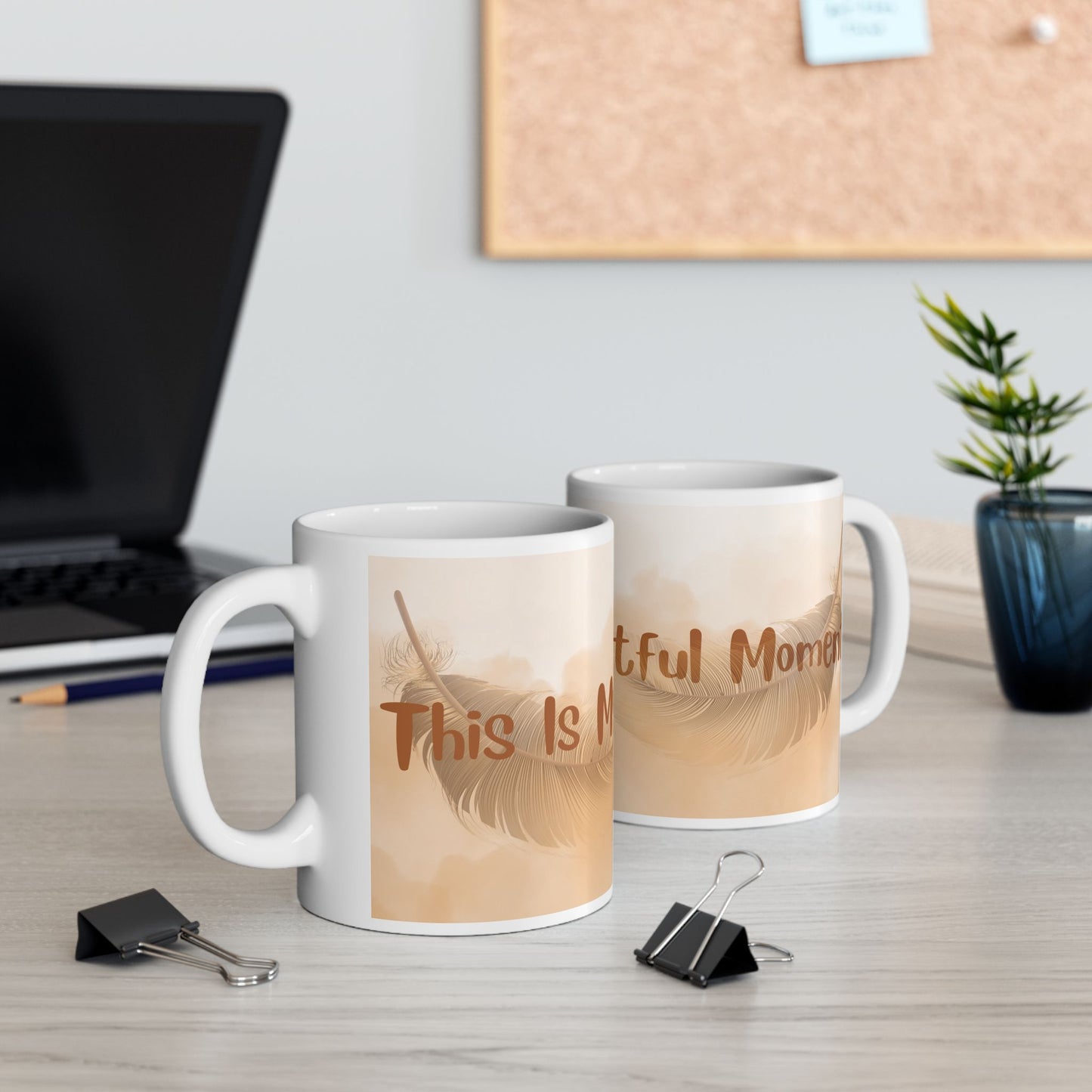 Restful Mom Ceramic Mug — 'My Restful Moment' Neutral Beige Tea or Coffee Cup (11oz & 15oz)