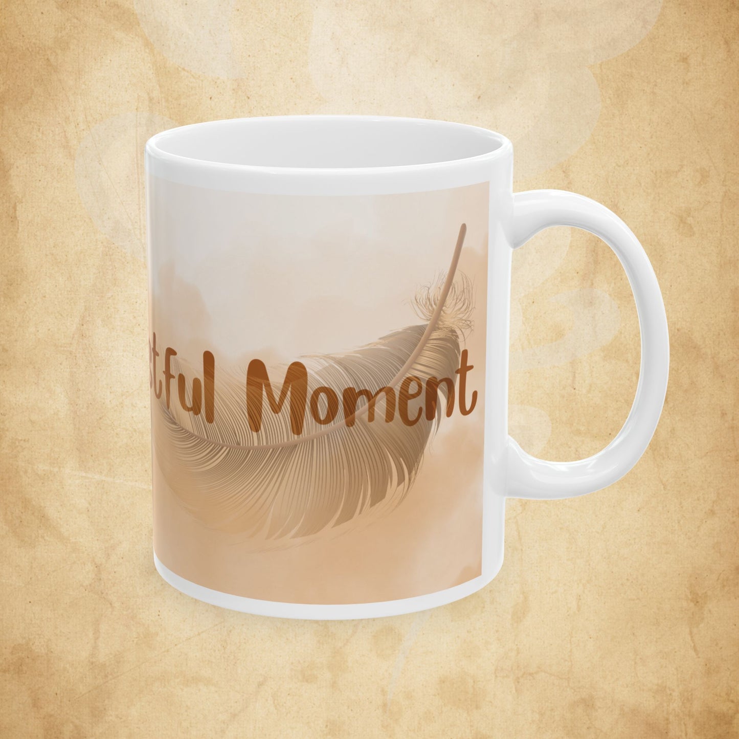 Restful Mom Ceramic Mug — 'My Restful Moment' Neutral Beige Tea or Coffee Cup (11oz & 15oz)