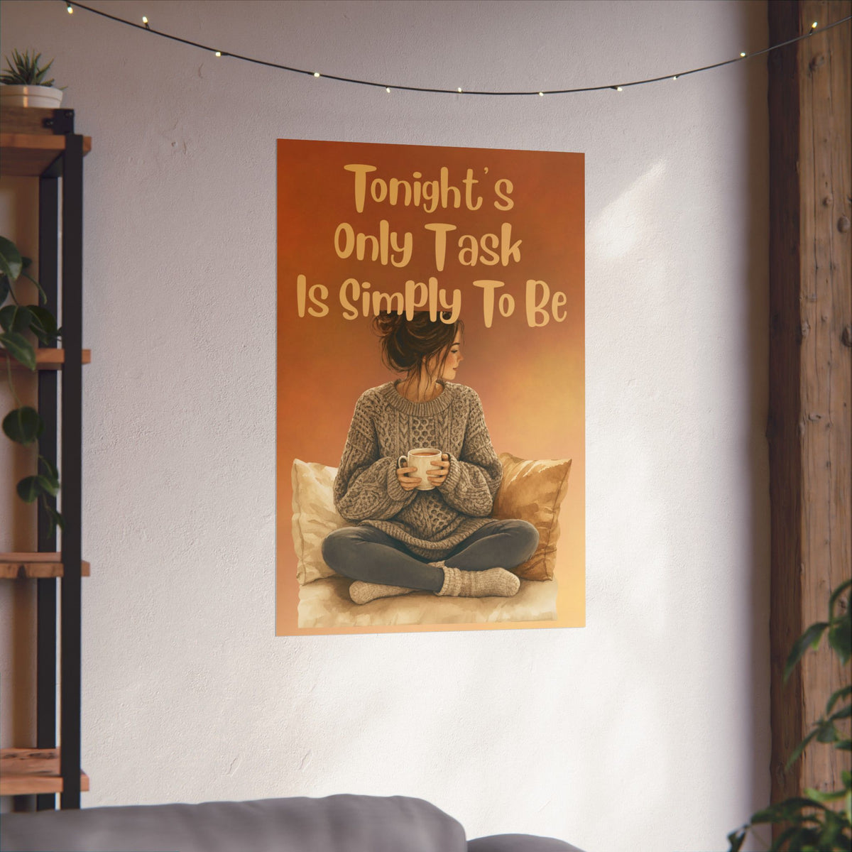 Matte Poster — “Tonight’s Only Task Is Simply To Be” Cozy Relaxation Wall Art