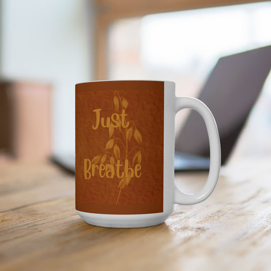 Autumn Brown Ceramic Mug – Restful Moments , Inspirational Coffee or Tea Cup (11oz/15oz)