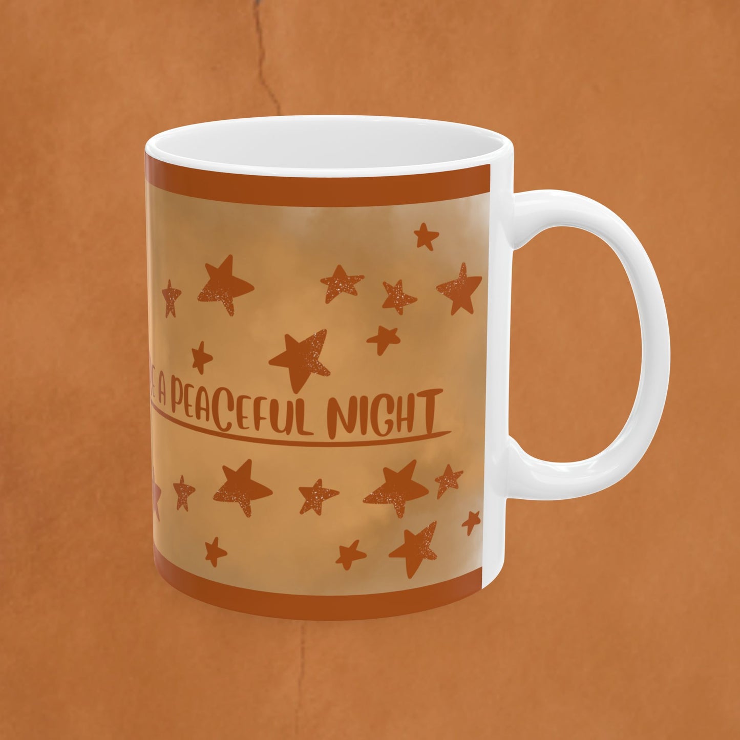 Inspirational Ceramic Mug — "A Warm Embrace Before a Peaceful Night"  Starry Coffee or Tea Cup (11oz/15oz)