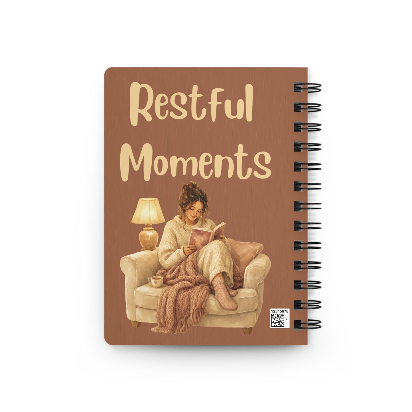 Cozy Evenings Spiral Notebook — "Warm Tea, Soft Blankets & A Heart At Rest" Journal