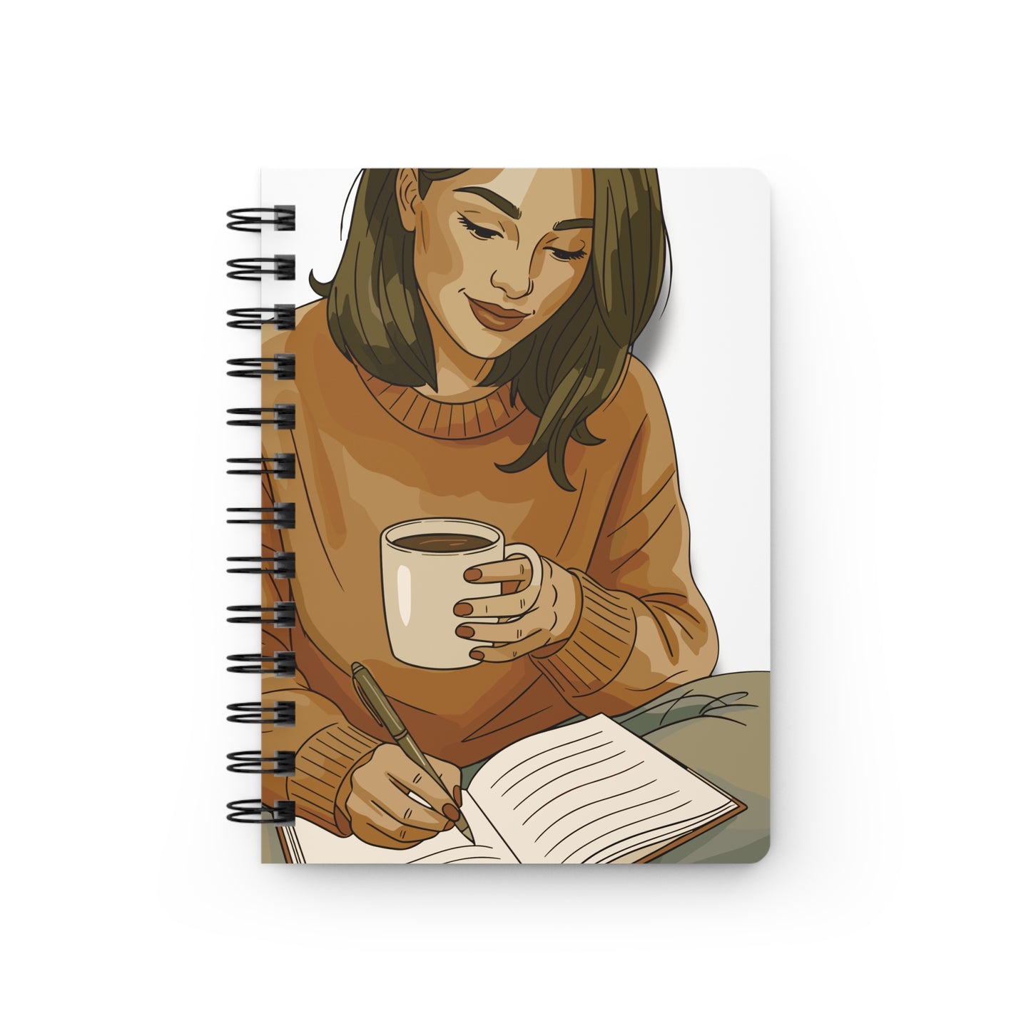 Cozy Coffee Journal — Spiral-Bound Notebook for Daily Writing & Journaling