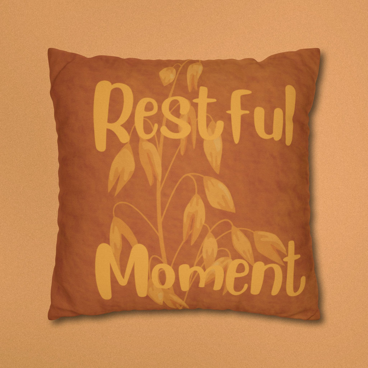 Restful Moment Square Pillowcase – Cozy Botanical Accent for Bedroom & Living Room