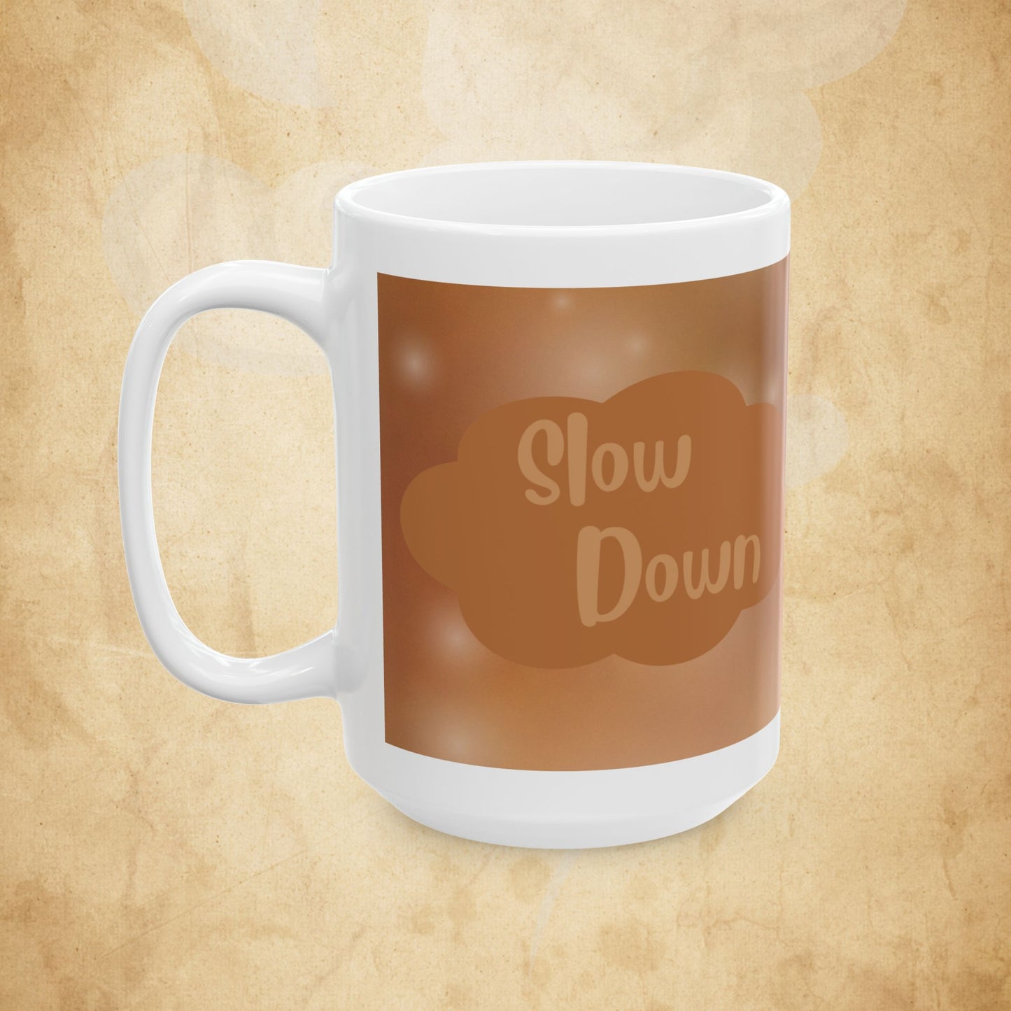 Brown Cloud Ceramic Mug — "Enjoy the Little Things" Coffee Tea Cup (11oz & 15oz)