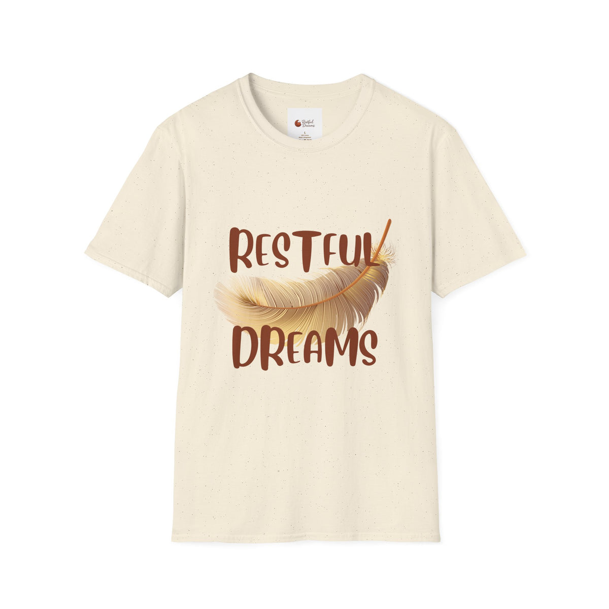 Restful Dreams T-Shirt — Sleep Well, Live Well Feather Graphic