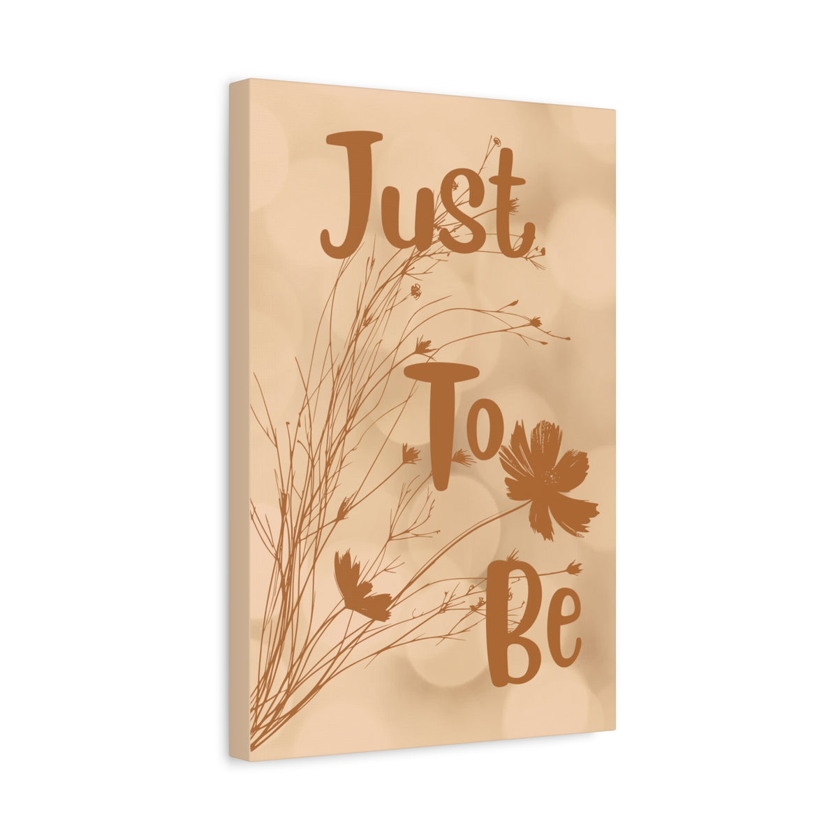 Botanical Canvas Wall Art – "Just To Be" Neutral Boho Bedroom Decor Stretched Print