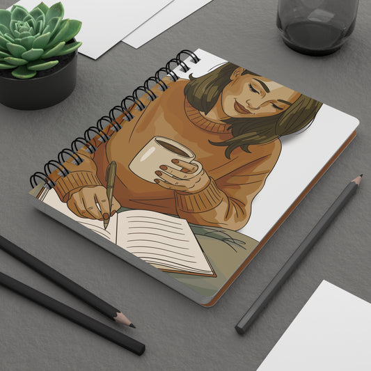 Cozy Coffee Journal — Spiral-Bound Notebook for Daily Writing & Journaling