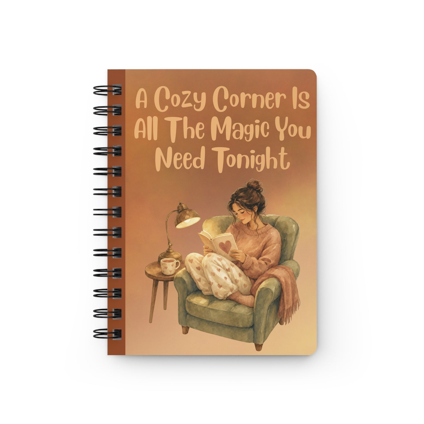 Cozy Corner Spiral Journal – 'A Cozy Corner Is All The Magic You Need Tonight'