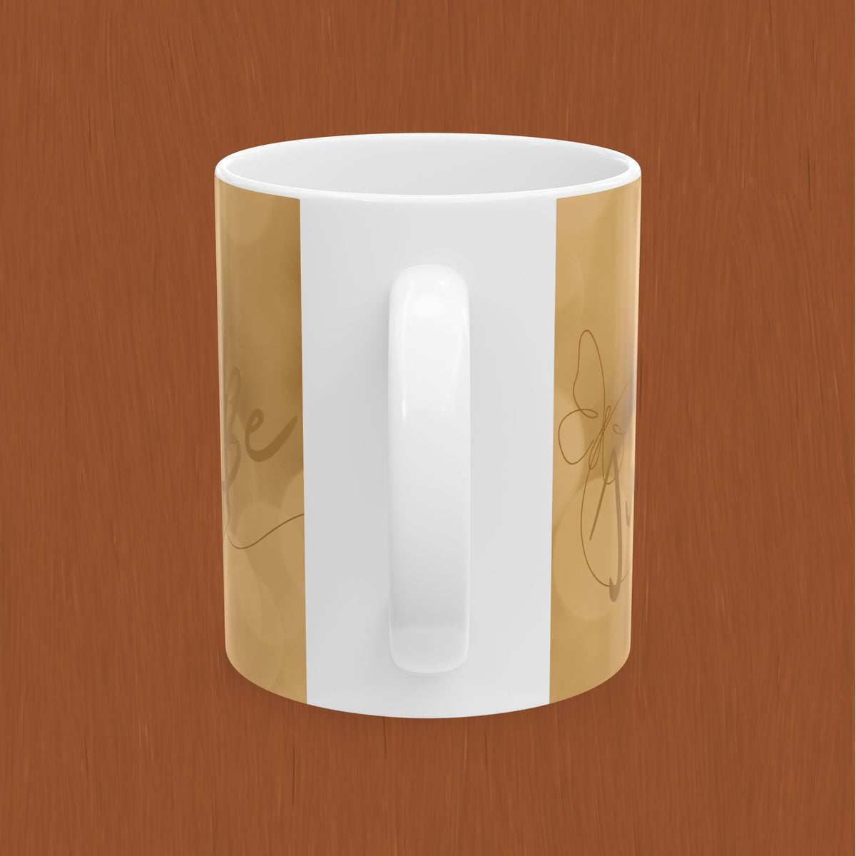 Gold Script 'Just To Be' Ceramic Mug — Elegant Personalized Tea or Coffee Cup (11oz)