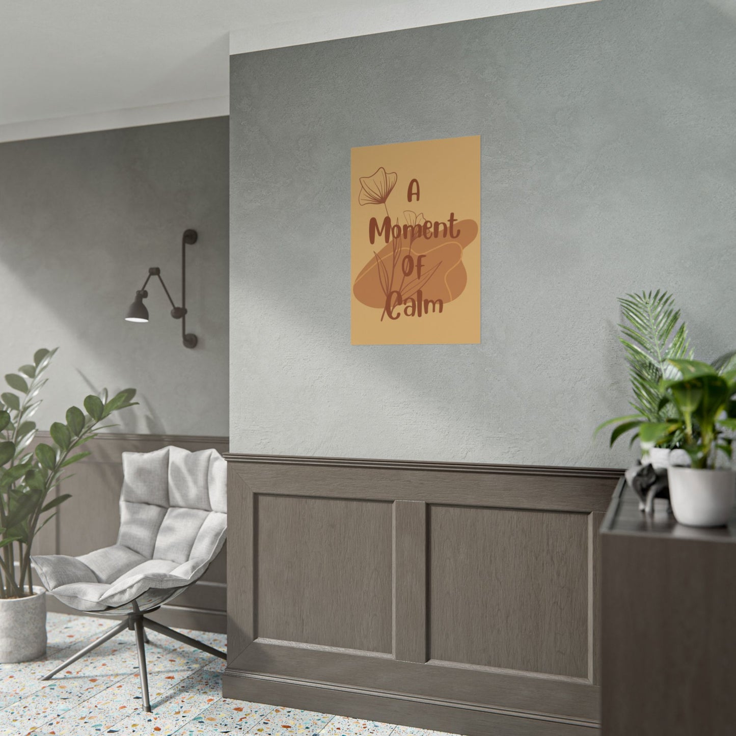 Rolled Poster — "A Moment of Calm" Minimal Floral Wall Art