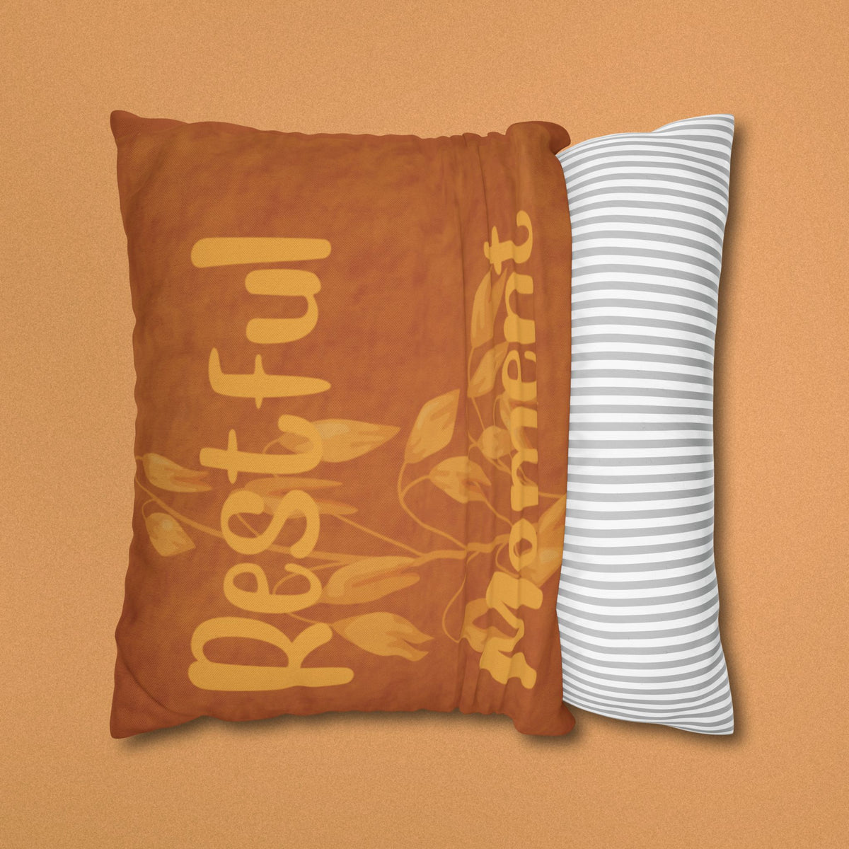 Restful Moment Square Pillowcase – Cozy Botanical Accent for Bedroom & Living Room
