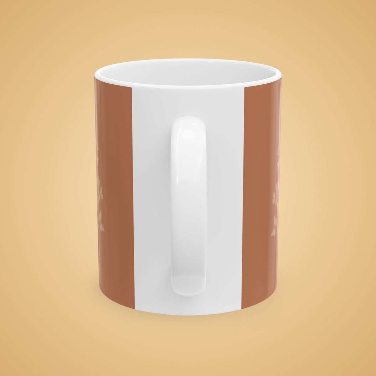 Butterfly Pattern Ceramic Mug – Earth tone Brown Minimalist Tea or Coffee Mug (11oz, 15oz)